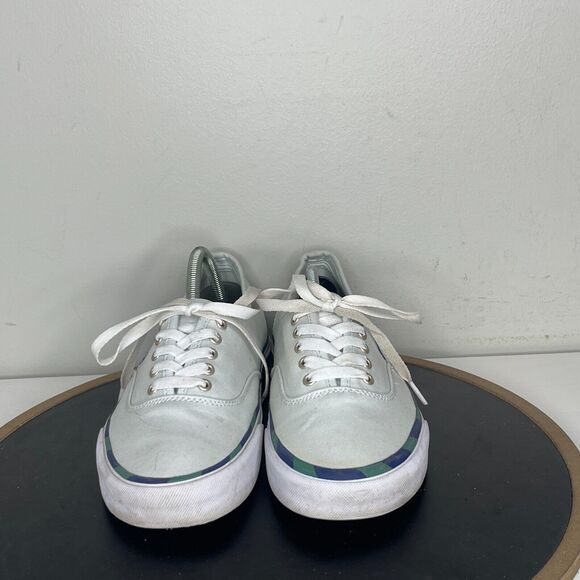 Polo Ralph‎ Lauren Men's Keaton Leather-Trim Canvas Sneaker Light Blue 9 - Picture 3 of 13